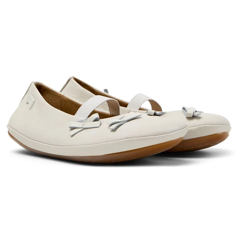 Camper Ballerines Twins Crème Noeuds