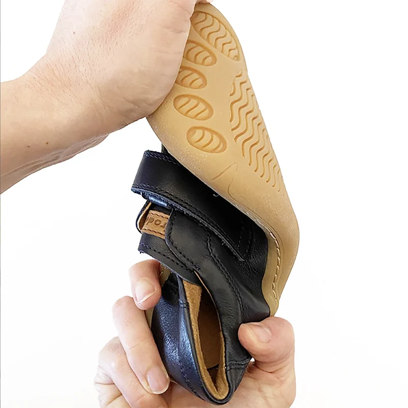 Froddo Barefoot Cuir Velcros Marine