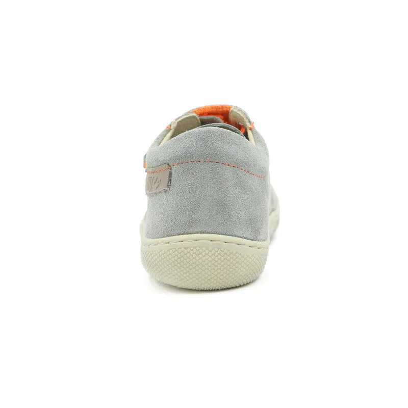 Naturino Barefoot Rabir Velcros Taupe Orange Fluo