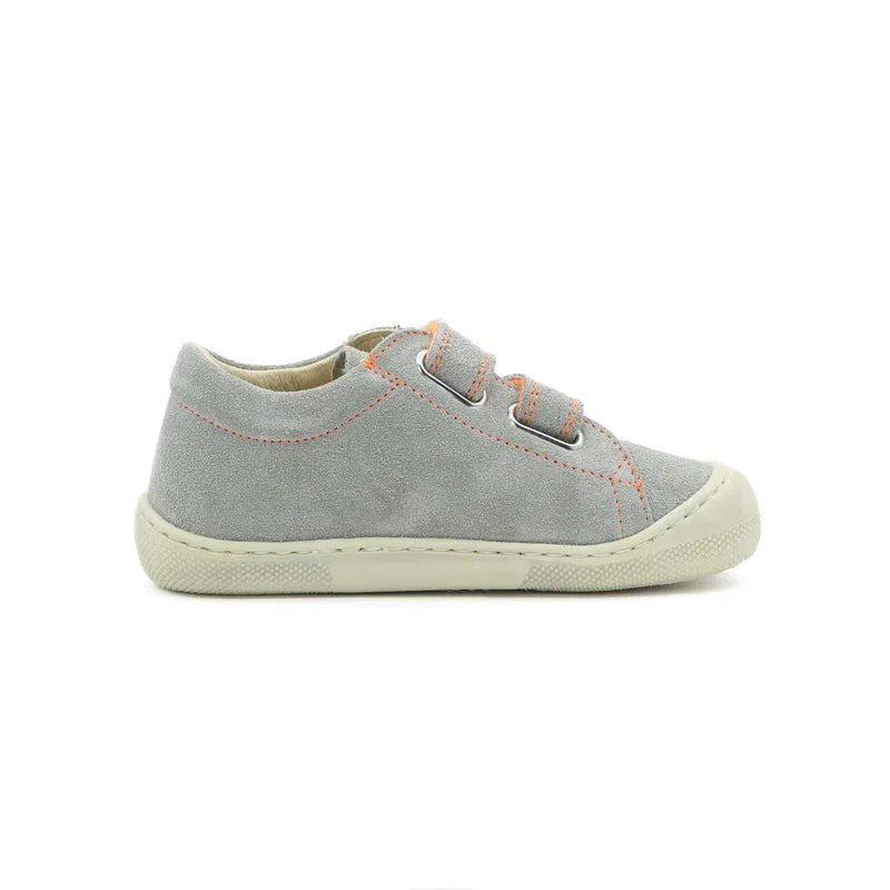 Naturino Barefoot Rabir Velcros Taupe Orange Fluo