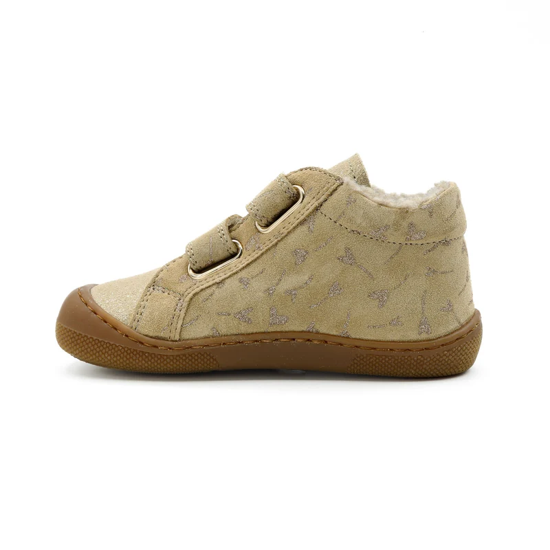 Naturino Barefoot Kommy Fourrés Fleurs Beige Or