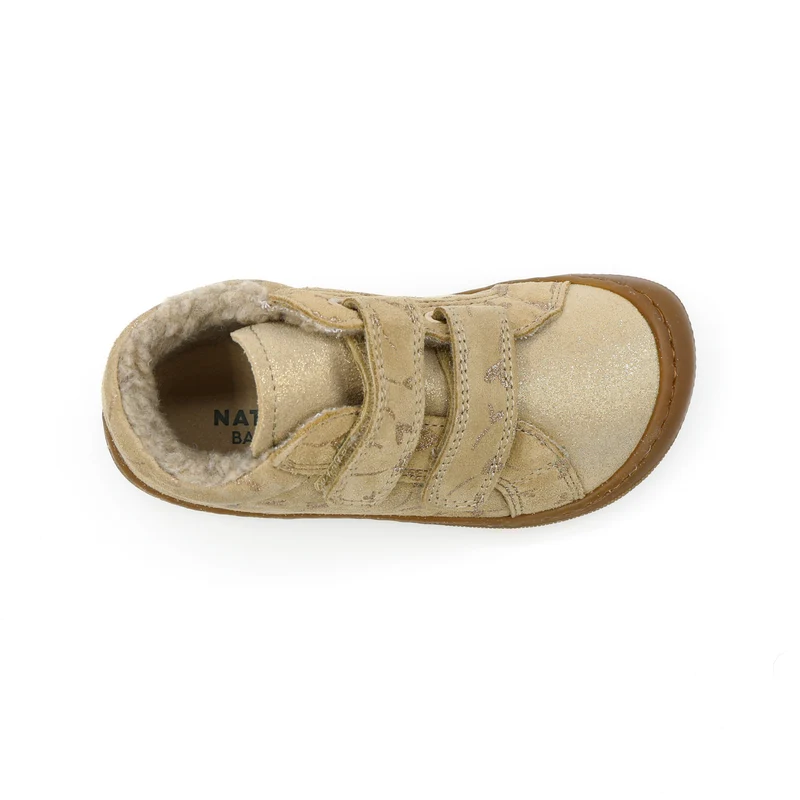 Naturino Barefoot Kommy Fourrés Fleurs Beige Or