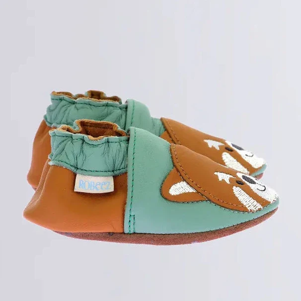 Robeez Chaussons Gingerbear Vert Camel