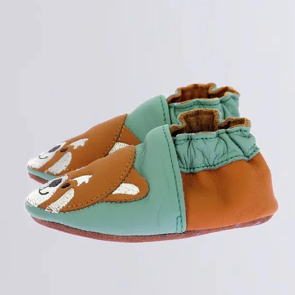 Robeez Chaussons Gingerbear Vert Camel