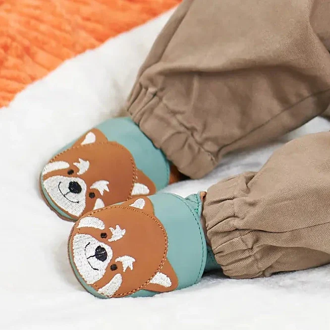 Robeez Chaussons Gingerbear Vert Camel