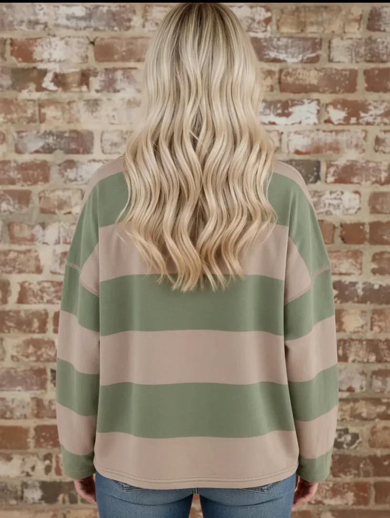 Olive green & brown 1/4 zip