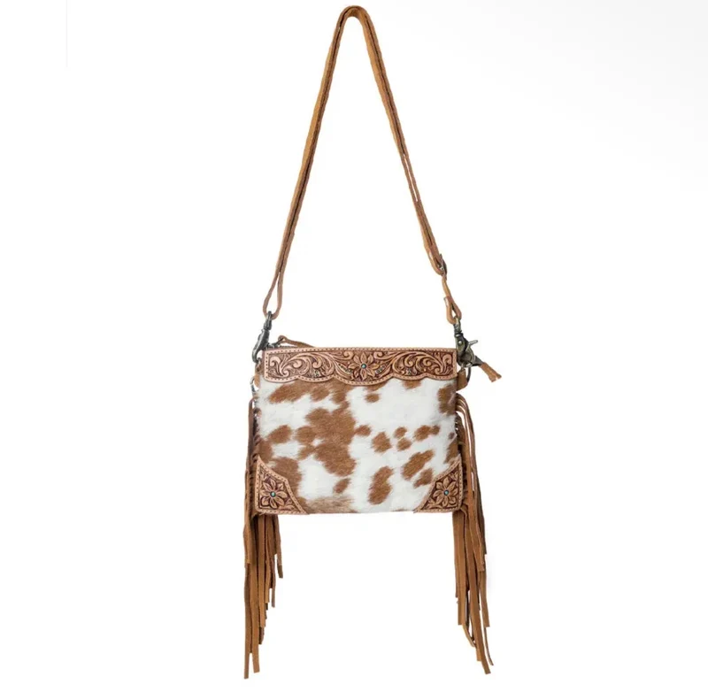 Leather & fringe purse