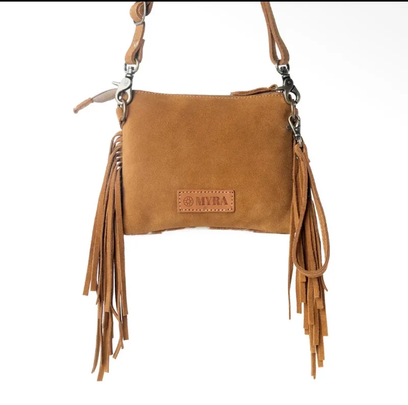 Leather & fringe purse