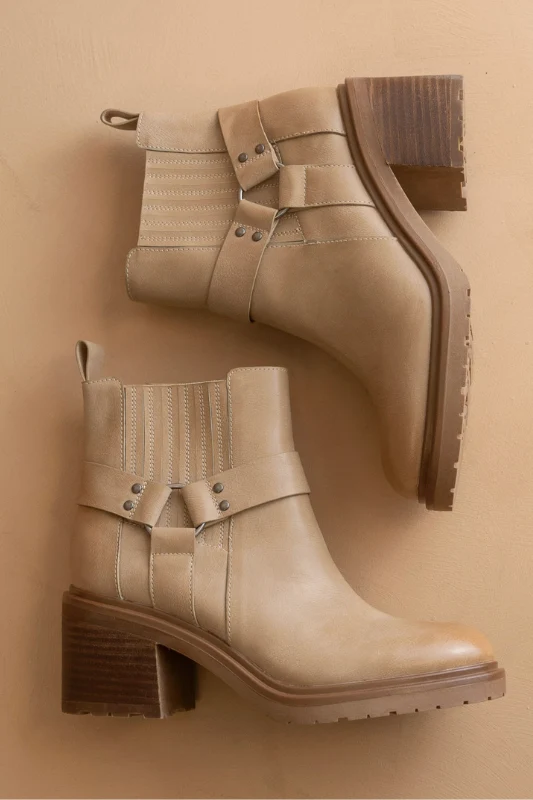The Jayden Moto Bootie - Khaki