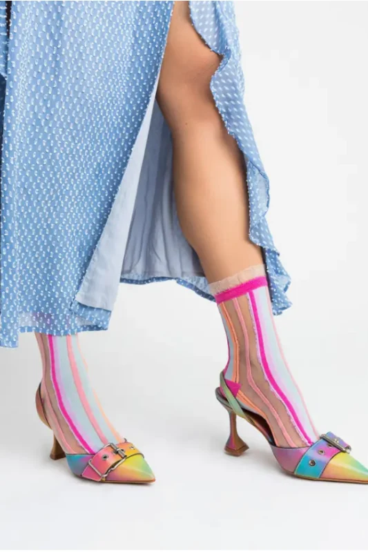 Candy Stripe Sheer Socks