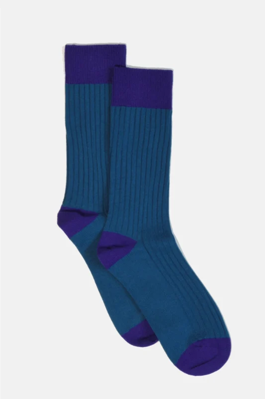 Navy Ribbed Socks