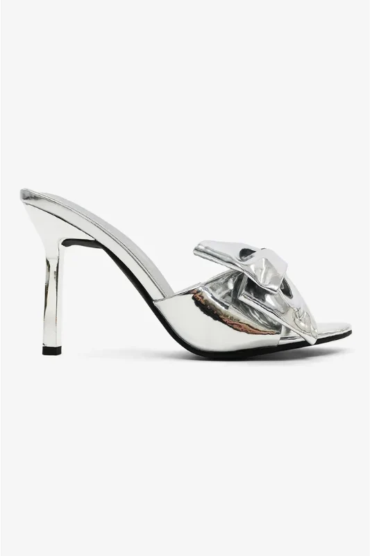 Fallon Metallic Mules- Silver