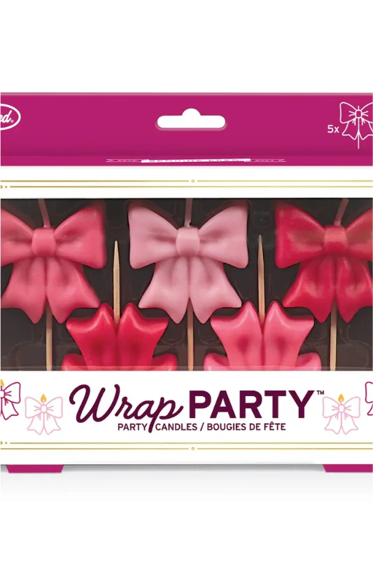 Bow Party Candles- Set of 5