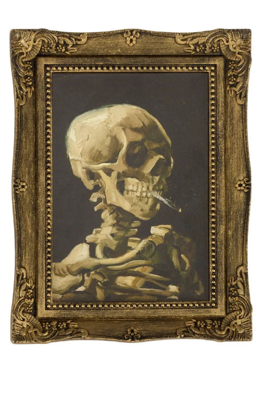 Smoking Skeleton Framed Art