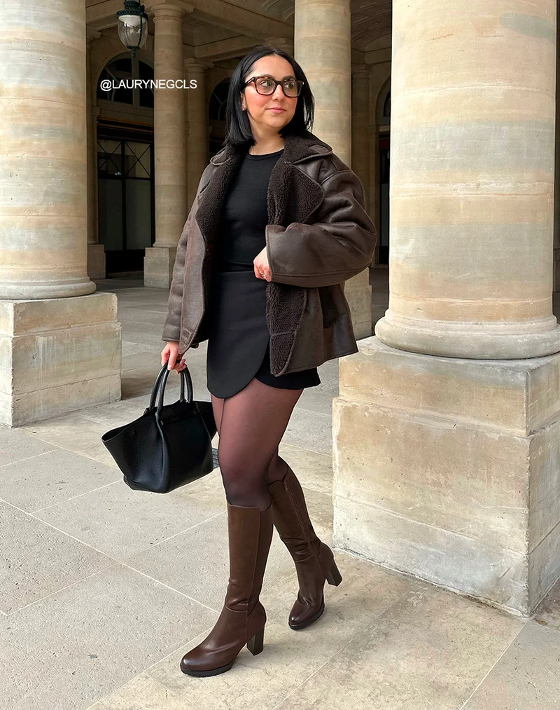 Bottes femme marron chocolat à talon et semelle crantée