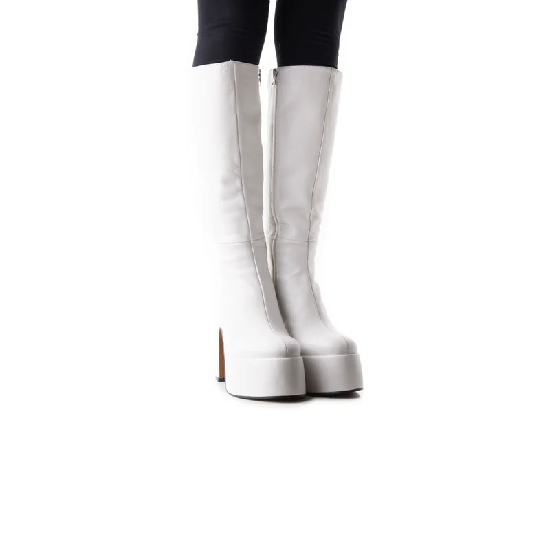 Groovy White Leather