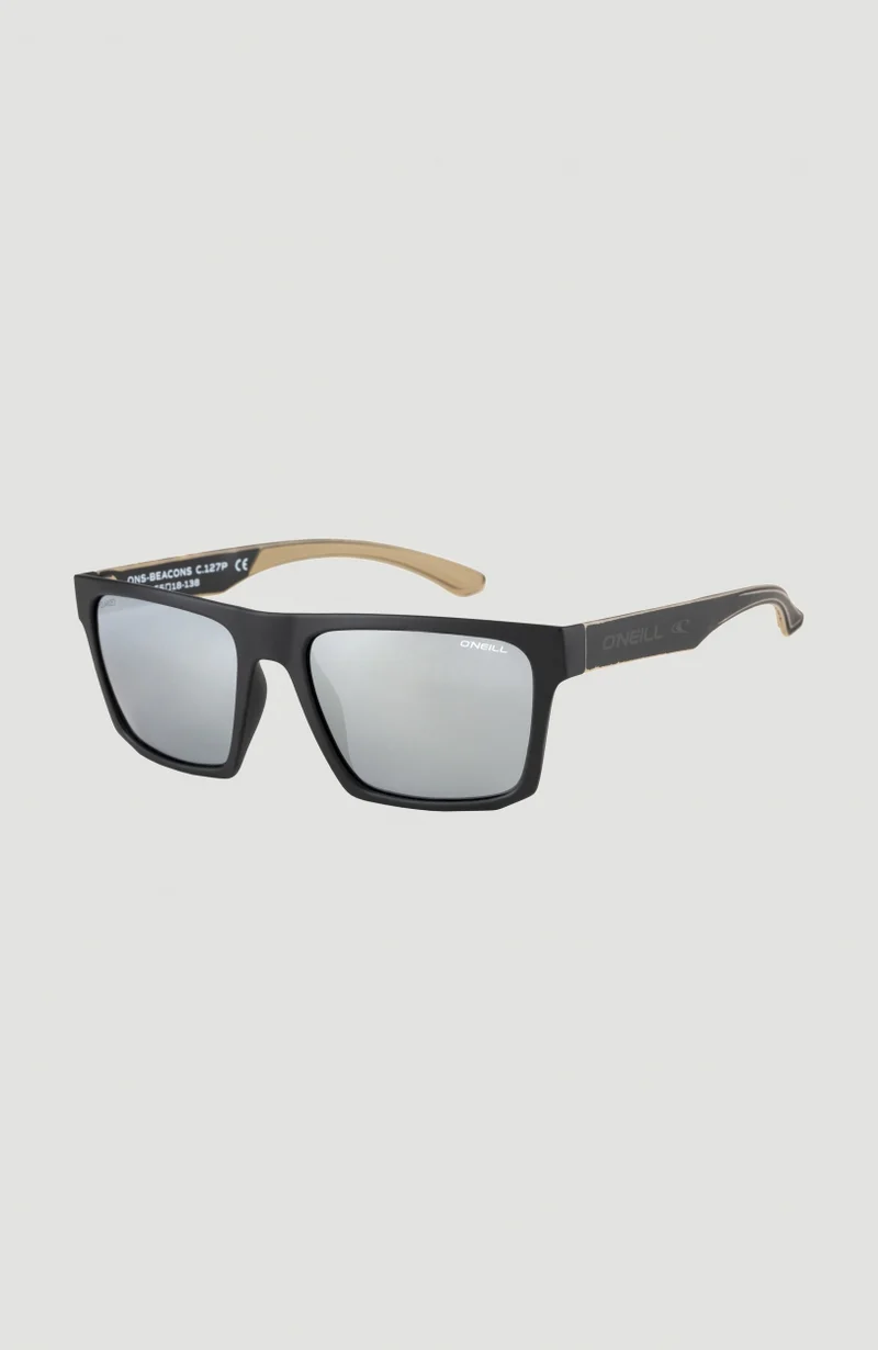 Beacons Sunglasses | MATTE BLACK/ GREEN RETRO PRINT