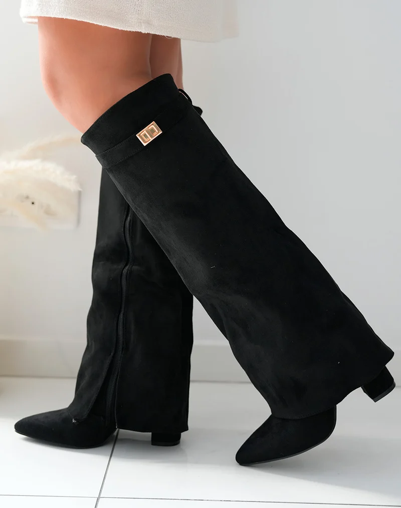 Bottes Femme Noires en Suédine