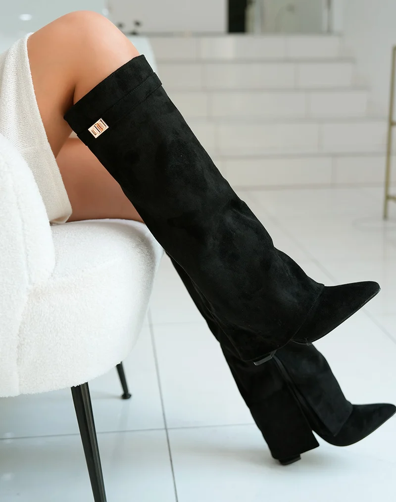 Bottes Femme Noires en Suédine