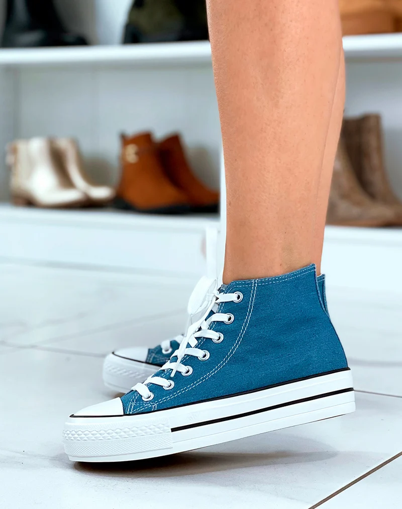 Baskets femme en toile jean