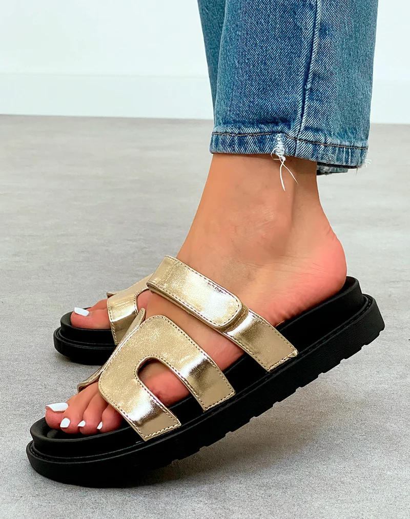 Mules Noires Modernes avec Bride en H et Fermeture Scratch ? Confort et Style